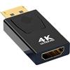 Wvxilyr Adattatore DisplayPort a HDMI 4K, Adattatore Maschio DP a Femmina HDMI con Supporto Audio, Risoluzione fino a 3840 x 2160 a 60Hz, Compatibile per HDTV, Monitor, Proiettori e Portatili
