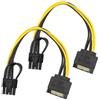 Be In Your Mind 2pcs SATA 15-Pin maschio a 8-pin PCI-Express femmina cavo adattatore di alimentazione intercambiabile 6 pin connettore per disco rigido