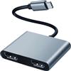NCGGY Adattatore da USB C a doppio HDMI,4K a 60 Hz,splitter da tipo C a HDMI,display esteso per Mac-Book/MacBook Pro Air/Dell XPS13/15,Sam-sung Galaxy S9+/S9(MST supporta solo Windows OS)