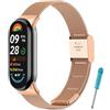 CHANRASI Cinturino per Xiaomi Mi Band 9,Cinturini di Ricambio Regolabili per Mi Band 9 Smartwatch Donna oro rosa