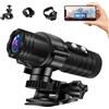 Tiantianle Action Cam WiFi, HD 1080P Telecamera Moto, Videocamera per Casco, Action Cam Moto, Livellamento Automatico Dell'orizzonte Mini Telecamera con Accessori, Videocamera Sportiva per Bicicletta