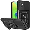 ESTH® Cover per Samsung Galaxy A05 con Custodia per Fotocamera Scorrevole e Supporto ad Anello [Custodia Paraurti Compatibile con Supporto Magnetico per Auto], Nero