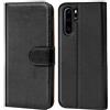 Verco custodia per Huawei P30 Pro, Case per P30 Pro Cover PU Pelle Portafoglio Protettiva, Nero
