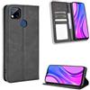 Kukoufey Magnetica Cover per Xiaomi Redmi 10A,Custodia per Xiaomi Redmi 10A 220233L2G 220233L2C 220233L2I / Redmi 9C M2006C3MG / Redmi 9C NFC M2006C3MNG Custodia in Pelle Cover Case Black