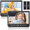 Arafuna 10,5 Doppio Lettore DVD per Auto, Ricaricabile Schermo Auto Play Uno o Due Film Diversi, Poggiatesta per Auto Ricaricabile, Supporto USB/SD, Ultima Memoria