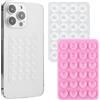 WY LIGHTING LEVEL 2 supporti per cellulare in silicone double face, ventose extra resistenti, antiscivolo, per tutti i modelli di cellulare, colore: bianco, rosa, confezione da 2