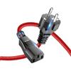 Goalfish - Cavo di alimentazione universale per dispositivi a freddo a 3 poli, 1 m in nylon intrecciato (CEE 7/7 su IEC60320 C13) con VDE per TV, PC, monitor, monitor, stampante, proiettore, ecc