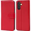 Verco Custodia a libro per Samsung Galaxy A34 5G, per Samsung A34 5G, colore: rosso