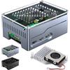 Miuzei Custodia per Raspberry Pi 5 Supporto SSD PCIe M.2 NVMe Shield Top X1001/X1000/X1003 Metall Case per Pi 5 4GB/8GB con ventola di raffreddamento attiva ufficiale, blu