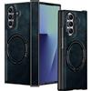 Albaityee Z Fold 7 Custodia per Samsung Galaxy Z Fold7 5G Custodia in pelle Cover con Mag-Safe e cerniera protettiva in pelle, resistente agli urti, ultra sottile, per Samsung Z Fold 7 (blu)