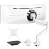 PUTORSEN Supporto da tavolo per monitor da 17-57, piatto e curvo, per TV e monitor fino a 27 kg, supporto per monitor in alluminio premium con molla a gas, VESA Max fino a 200 x 200