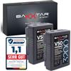 Baxxtar 2x V50 Batteria V-Mount 47Wh 3200mAh D-Tap, powerbank (USB)