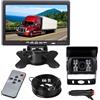 Huacang - Sistema telecamera di retromarcia per veicoli, 12 V-24 V, monitor TFT LCD HD a colori da 7 + luce 18 LED impermeabile, con visione notturna, per camper, furgoni, rimorchi, autobus