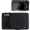 VOVMOEYA Custodia per fotocamera Canon Powershot G7 X Mark III con 2 pellicole proteggi schermo, protezione completa, custodia morbida in silicone per obiettivo rimovibile per Canon G7XIII G7X3