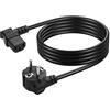 CERRXIAN Cavo di alimentazione europeo Schuko CEE 7/7 a IEC320 C13, 3 pin, 18 AWG 10 A/250 V, spina Schuko ad angolo retto a 90 gradi, cavo IEC 320 C13, cavo di alimentazione AC standard per computer