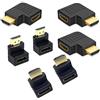 CKANDAY 7 Confezione HDMI Angolo Adattatore Combo, 3 Pz Verticale Piatto Sinistra & Destra 90 Gradi Angolo e 4 Pz 270 & 90 Gradi Maschio a Femmina Adattatore HDMI, Placcato 3D Supporto TV Connettore