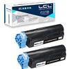 LCL 44992402 Cartucce di Toner Compatibile 44992401 MB401 MB451 MB441 2Nero | 2500Pagine Sostituzione per OKI B401/B401D/B401DN/MB441/MB451/MB451DN/MB451DNW