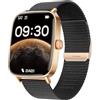 TOOBUR Orologio Smartwatch Donna Trendy, Orologio Contapassi/Fitness Donna, Smart Watch Compatibili con Android/iOS, Rispondere al Telefono, Smartwatch Salute Femminile, Impermeabile IP68, Nero-Oro