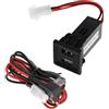 QWORK® 2 pezzi caricatore doppio USB compatibile con VW T5 (2003-2009), 2 porte USB da 2.1 A con cablaggio con fusibile piggy back
