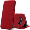 Verco Case per Samsung Galaxy S8 Plus Custodia, Cover a Libro Pelle PU per Samsung S8+ Custodia Premio Booklet Protettiva, Rosso