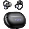 Yamdrok NC1 - Auricolari a clip, auricolari aperti Bluetooth 5.4 con driver dinamico da 11 mm, cancellazione del rumore AI, bassi profondi, display intelligente, 20 ore, leggere per sport, allenamento