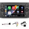 SIXWIN 4+64G Autoradio Android 15 con CarPlay/Android Auto per Ford C-Max/Galaxy/Connect/Kuga/Fiesta/S-Max, 7 HD TouchScreen Schermo Navigatore WiFi RDS FM USB Bluetooth Comandi al Volante