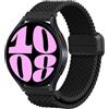 YASPARK Cinturino Galaxy Watch 4/5/6 40mm 44mm, 5 Pro 45mm, 6 Classic 43mm 47mm, 4 42mm 46mm, 3 41mm, Active 2 Active/Gear Sport, 20mm Nylon Nero Morbido ed Elastico, Chiusura Magnetica