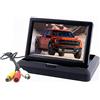 OBEST Schermo 4,3 Pollici TFT LCD Auto Retrovisore a Colori, Monitor Pieghevole per Telecamera Retrovisore, V1/V2 due Ingressi Video, DC12V-24V, Monitor LCD per Auto per SUV, Furgone (4.3 ') (5")