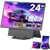 siaviala Nuovo Monitor Portatile, 24 1080P FHD 100Hz Monitor Gaming, Schermo Portatile IPS Wide View, Monitor Ultrawide per Laptop, Desktop, MacBook, PS4 / 5 con Kickstand VESA Compatibile