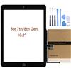 Hedywei Schermo Tattile di Ricambio per iPad 7 Gen A2197 A2198 A2200 (2019 10.2 inch) Touch Screen Digitizer con Kit utensile (Nero)