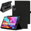 CONAPIKA Custodia per DOOGEE Tab G6 Max 13,4, con cinturino da polso+portamatite+funzione di supporto, in pelle di alta qualità, pieghevole, antiurto, anti-goccia, antigraffio, copertura completa