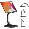 elitehood Supporto Tablet da Tavolo, Porta Tablet Regolabile in Alluminio, Supporto IPad per Scrivania per iPad Pro 12.9, 11, 10.5, iPad Air Mini 4 5, iPhone e Altri Dispositivi da 4-13, Nero