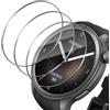 Haofun Screen Protector for Amazfit Balance/Garmin Fenix E 47mm Tempered Glass 9H Film, [3 Pieces] HD Anti-Scratch Bubble-Free Screen, Automatic Dust Removal - Transparent