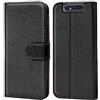 Verco custodia per Samsung Galaxy A80, Case per Galaxy A80 Cover PU Pelle Portafoglio Protettiva, Nero