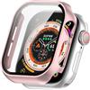 FTRONGRT Cover Compatibile con Apple Watch Series 10 46mm, PC + Pellicola Temperata, Antigraffio Custodia Protettiva Compatibile con Apple Watch Series 10 46mm. Oro Rosa