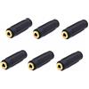 JZK 6 pezzi accoppiatore femmina-femmina 3,5 mm, presa audio stereo dual-sound da 3,5 mm placcata in oro, connettore jack per cuffie, adattatore prolunga per cavo AUX per cavo stereo, altoparlante