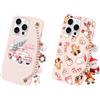 Krdvekm 2 x Cover per iPhone 16 Pro 6,3'' Natale Neve con Catena, Natalizia Braccialetto Custodia con Carino Aesthetic Print Femmina Mädchen Modello Christmas Disegni Collana Protettiva Case