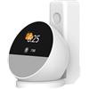 PAIKIUU Supporto da parete per Echo Pop Smart Speaker Stand Holder per Echo Pop non necessita di viti e trapano, cavo nascosto compatibile con Google Nest bianco