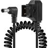 CERRXIAN D-Tap su cavo a spirale DC 12 V ad angolo retto, cavo di ricambio D-Tap a 12 V DC5525 per Anton Bauer, KIPRO LCD, Black Magic ecc.