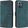 OKZone Cover per Motorola Moto G14, Custodia in PU Pelle per Motorola Moto G14, Custodia a Libro Protettiva Folio Portafoglio con Magnetica e Slot per Carte Wallet Case Flip Cover (Verde)