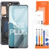 AGCUT Schermo LCD per Samsung Galaxy S20 Plus Display LCD per Samsung S20+ SM-G985 SM-G985F 6,7 pollici schermo touch screen digitizer Assembly con riparazione, nero con cornice