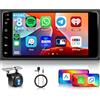 Hodozzy 6G+128G 8-Core Autoradio per Toyota RAV4 Camry Hilux Prado Sequoia Echo Tundra FJ Cruiser Land Cruiser Android Bluetooth GPS 7 Pollici Touchscreen Radio CarPlay Android Auto, WiFi Telecamera