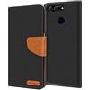 Verco Honor View 20 Custodia per Cellulare, Caso Tessuto per Huawei Honor View 20 Cover Tessilo Portafoglio Case, Nero