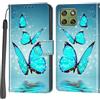 PHINIENLAND Cover per Motorola Edge 70 custodia portafoglio Turquoise | 3 scomparti carte, 1 tasca banconote, Chiusura magnetica, Supporto, Pelle PU flip cover per Moto X70 Air