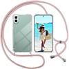 ISOI Cover con Cordino per Noting CMF Phone 1, Custodia Trasparente con Collana Tracolla Laccio Collo Ultra Sottile Morbido TPU Silicone Antiurto AntiGraffio Antiscivolo Case, Rosa