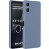 32ndShop 32nd Silicone Liquido Custodia Antiurto Slim Cover per Sony Xperia 10 VI (2024) con 2 Protezioni per Schermo in Vetro temperato, Sottile e Resistente - Grigio