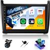 GOHHDL Android 15, 6G+128G 8Core GOHHDL Autoradio per VW Volkswagen Polo 2008-2020 con Carplay Android Auto, Schermo da 9 Pollici con Mirror Link GPS Navi WIFI Bluetooth FM/RDS EQ Retrocamera&MIC