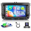 VECHTEL 8 CORE 6G+128G Autoradio Android 15 per VW Golf 5 6 Passat Jetta Caddy EOS T5 Tiguan Touran CC Polo, 7'' HD IPS Touchscreen co Carplay Android Auto GPS Wi-Fi USB Bluetooth FM RDS Camera