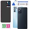 Eonpam Scocca Vetro Posteriore per Oppo Reno6 5G PEQM00/CPH2251 Nero | Qualità originale scocca vetro posteriore coperchio copribatteria con vetro fotocamera kit ricambio.