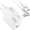 ASKUBSKU Caricabatterie da 45W e 1M Cavo USB-C a 90 gradi Celsius per Xiaomi Redmi Note 14 Pro 5G Caricabatterie con Cavo Tipo C 6A Ricarica Rapida per Xiaomi Poco X7 M7 Pro M6 Mi Pad 7 6 5 Redmi K80Pro
